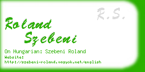 roland szebeni business card